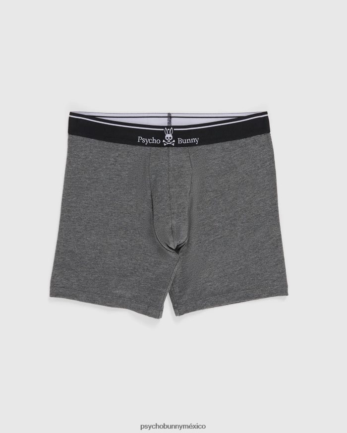 Calzoncillos tipo bóxer de punto liso para hombre, paquete de 2 gris mezclado negroR46422741 Psycho Bunny