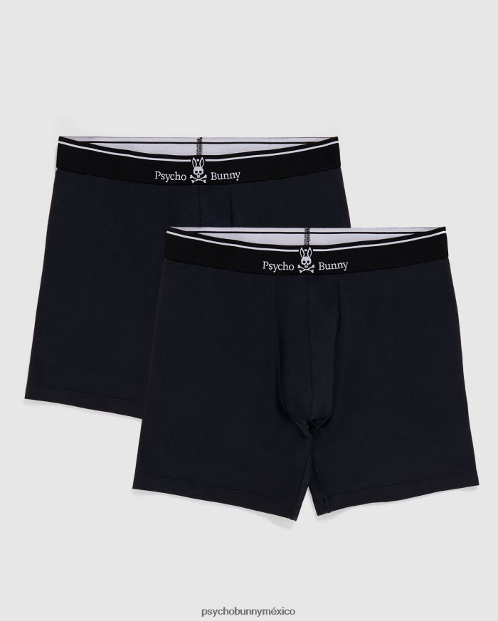 Calzoncillos tipo bóxer de punto liso para hombre, paquete de 2 negroR46422726 Psycho Bunny