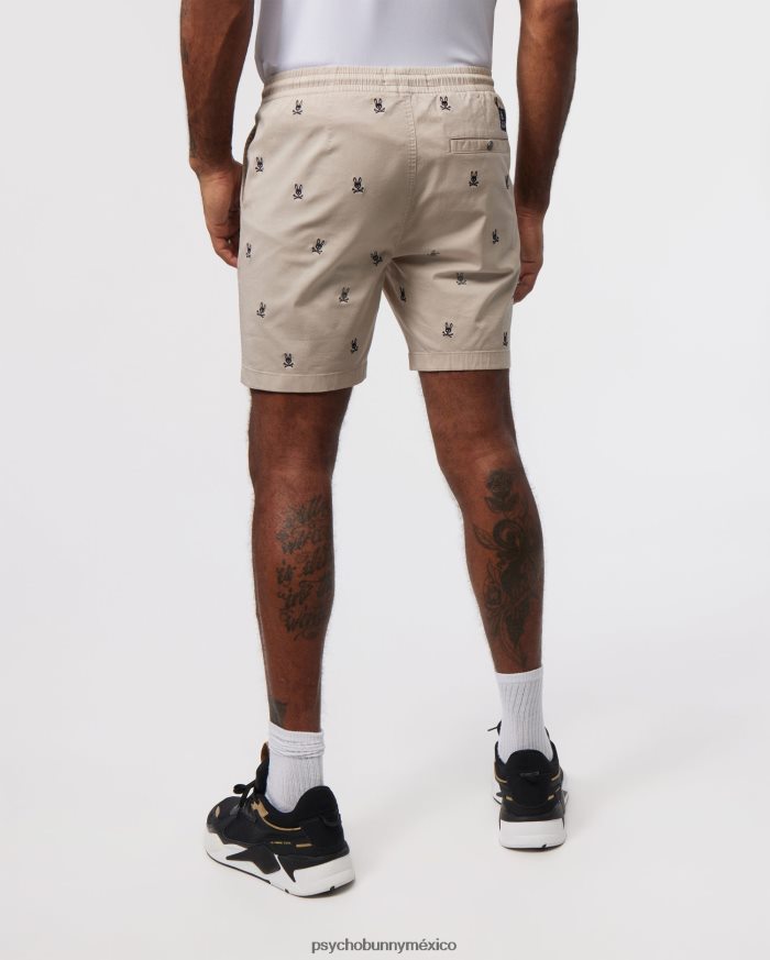 pantalón corto con cintura elástica y bordado de islas para hombre areniscaR46422446 Psycho Bunny