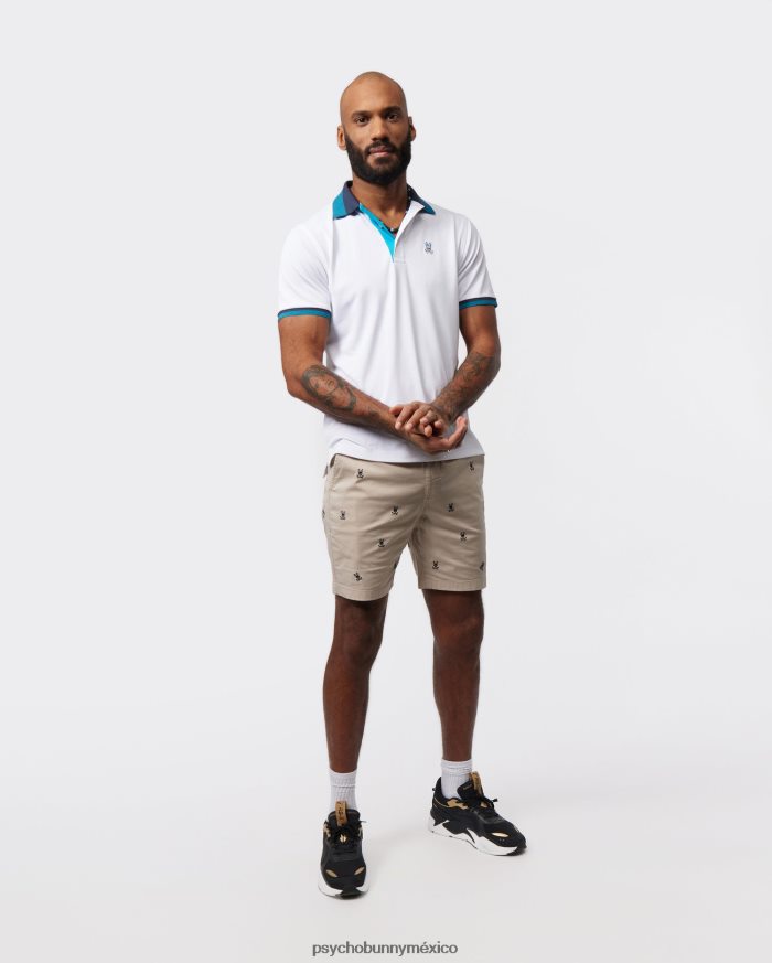 pantalón corto con cintura elástica y bordado de islas para hombre areniscaR46422446 Psycho Bunny