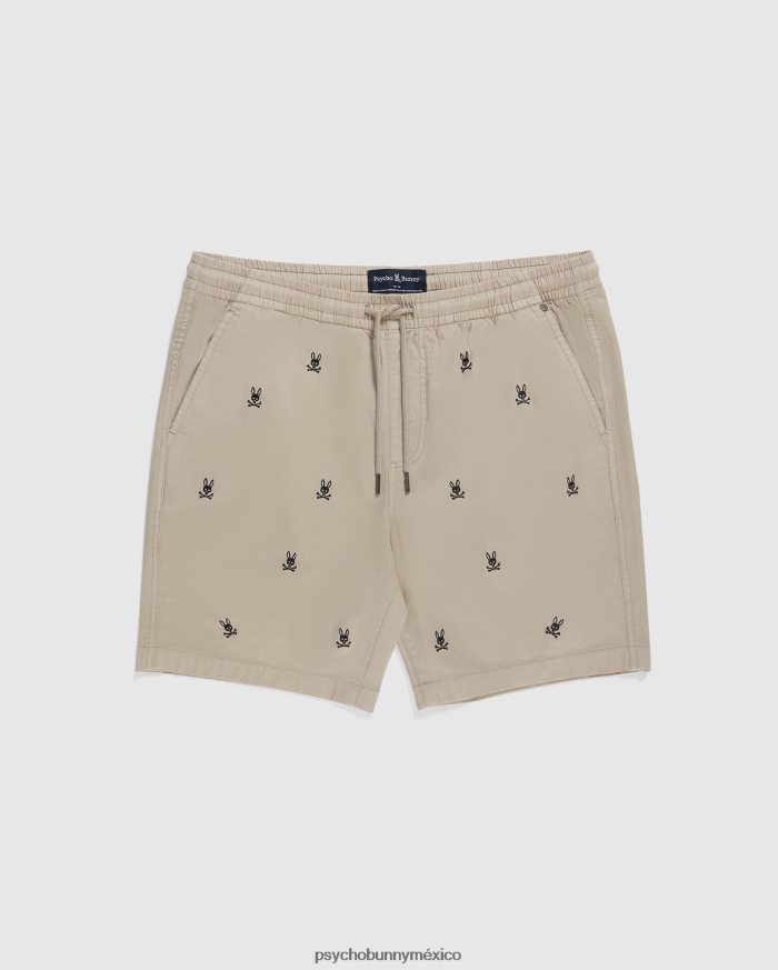 pantalón corto con cintura elástica y bordado de islas para hombre areniscaR46422446 Psycho Bunny