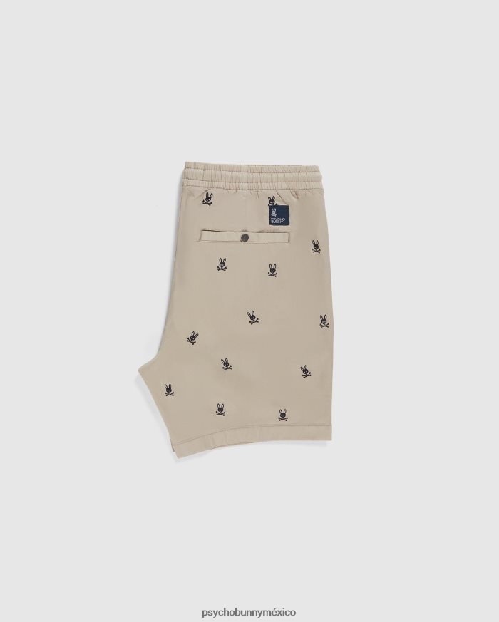 pantalón corto con cintura elástica y bordado de islas para hombre areniscaR46422446 Psycho Bunny