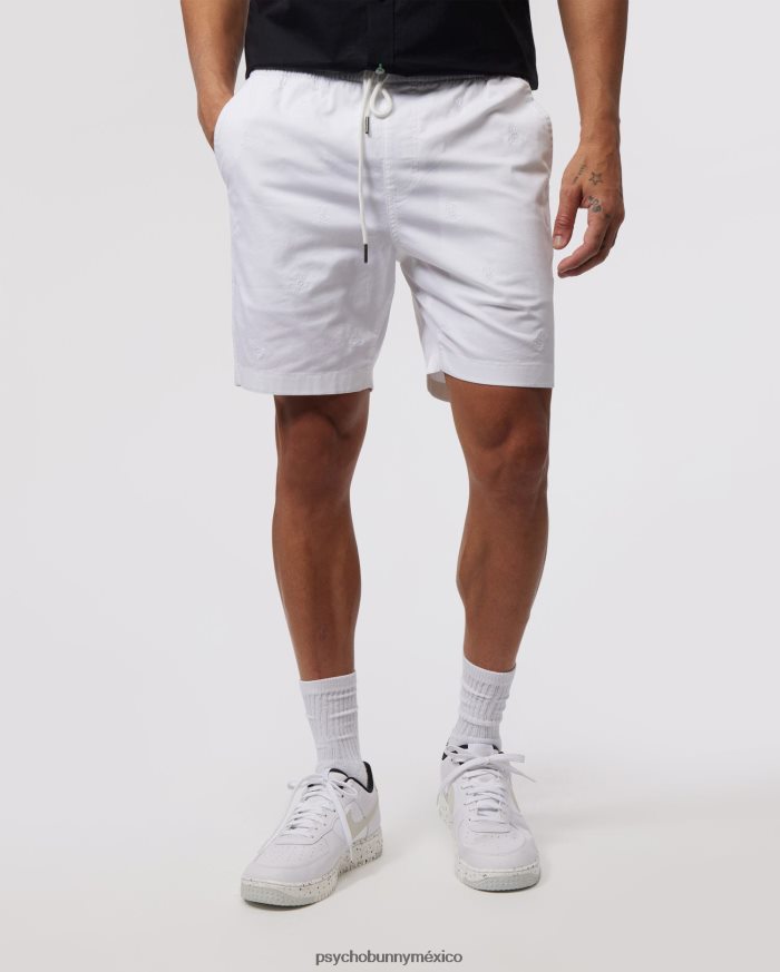 pantalón corto con cintura elástica y bordado de islas para hombre blancoR46422457 Psycho Bunny