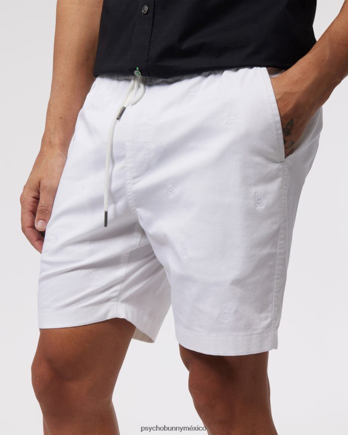 pantalón corto con cintura elástica y bordado de islas para hombre blancoR46422457 Psycho Bunny