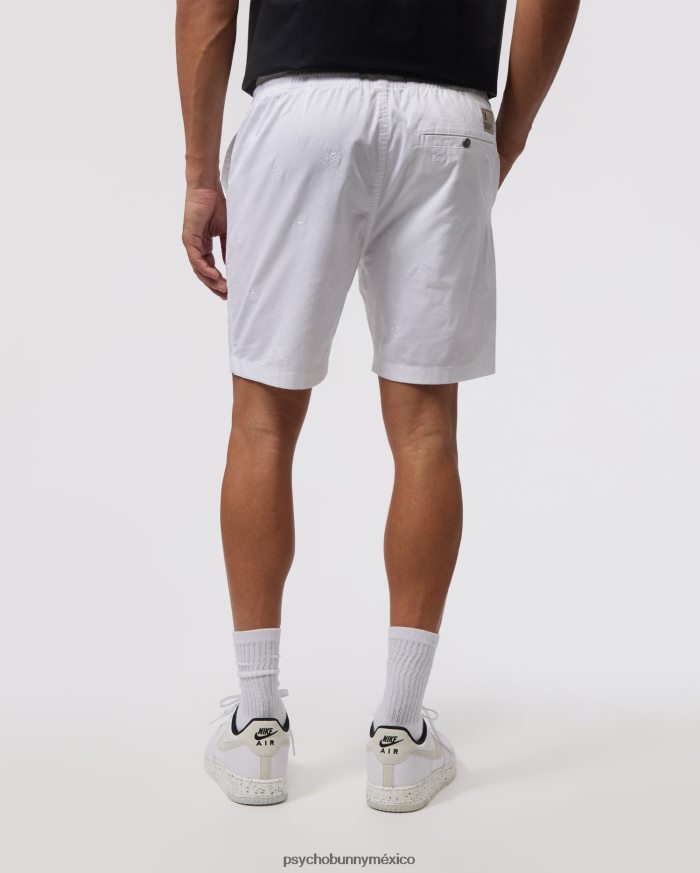 pantalón corto con cintura elástica y bordado de islas para hombre blancoR46422457 Psycho Bunny