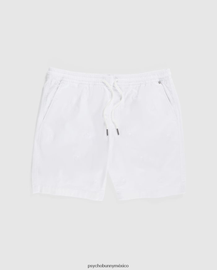 pantalón corto con cintura elástica y bordado de islas para hombre blancoR46422457 Psycho Bunny