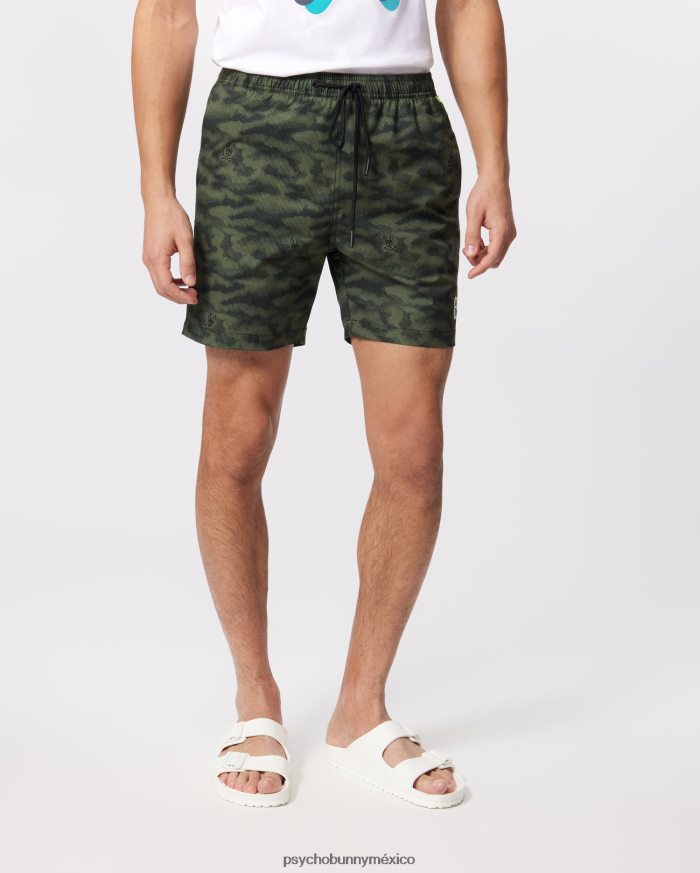 shorts de baño de camuflaje rockaway para hombre oliva oscuroR46422524 Psycho Bunny