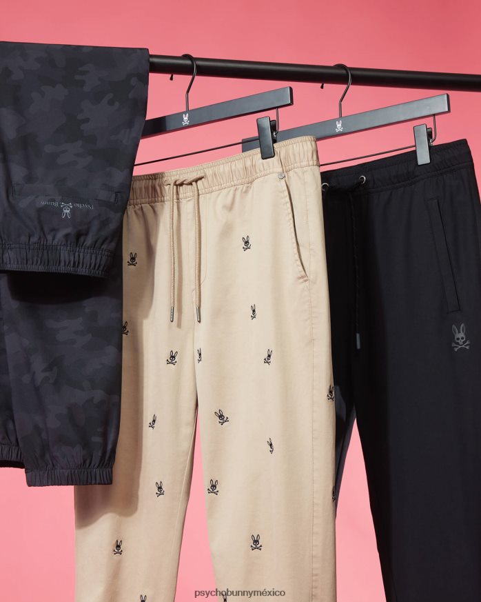 jogging de sarga de algodón con bordado chamers para hombre cañón caquiR46422469 Psycho Bunny
