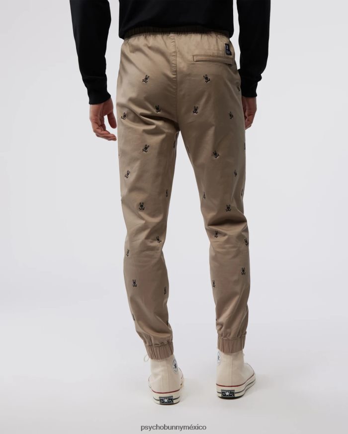 jogging de sarga de algodón con bordado chamers para hombre cañón caquiR46422469 Psycho Bunny