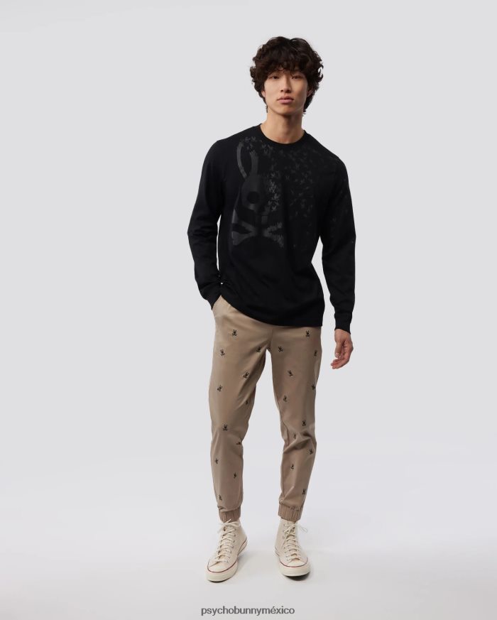 jogging de sarga de algodón con bordado chamers para hombre cañón caquiR46422469 Psycho Bunny