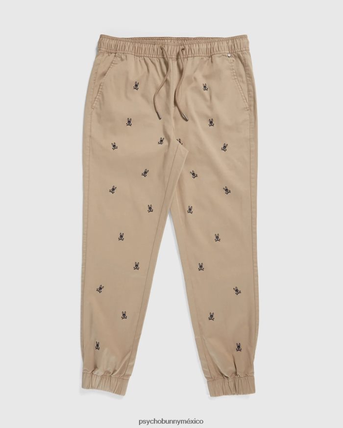 jogging de sarga de algodón con bordado chamers para hombre cañón caquiR46422469 Psycho Bunny