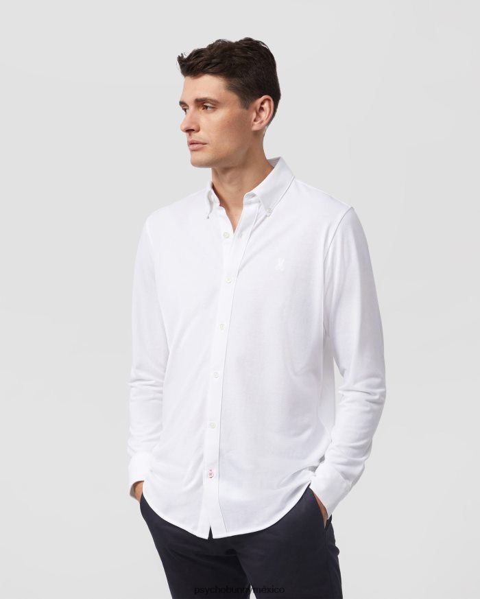 Camisa Oxford de piqué de algodón de manga larga Astor para hombre blancoR46422374 Psycho Bunny