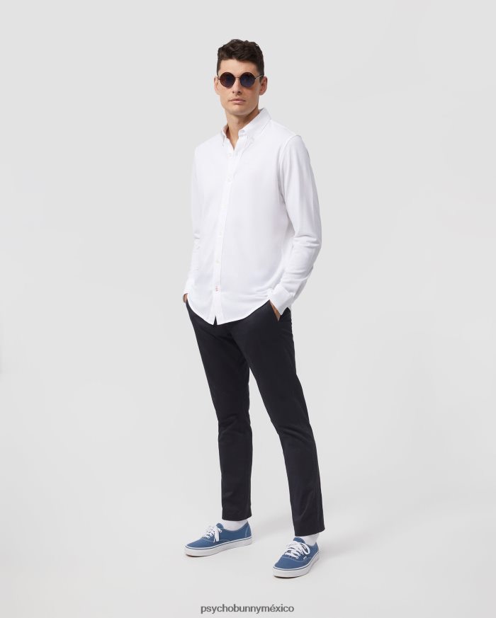 Camisa Oxford de piqué de algodón de manga larga Astor para hombre blancoR46422374 Psycho Bunny