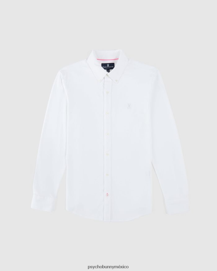 Camisa Oxford de piqué de algodón de manga larga Astor para hombre blancoR46422374 Psycho Bunny