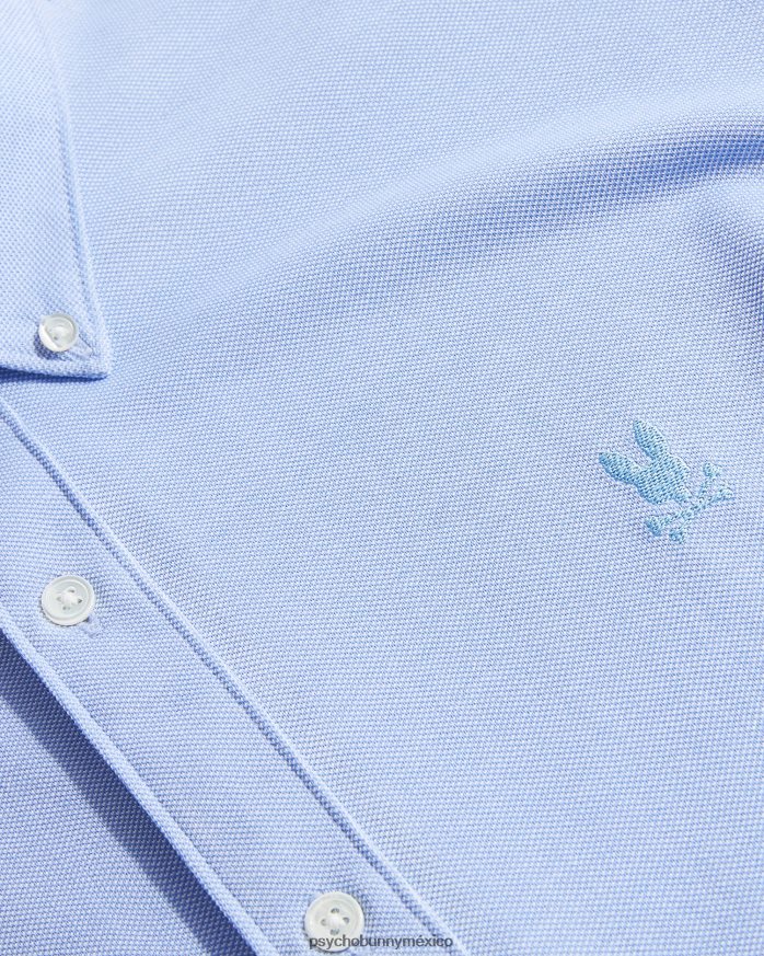 Camisa Oxford de piqué de algodón de manga larga Astor para hombre corriente en chorroR46422378 Psycho Bunny