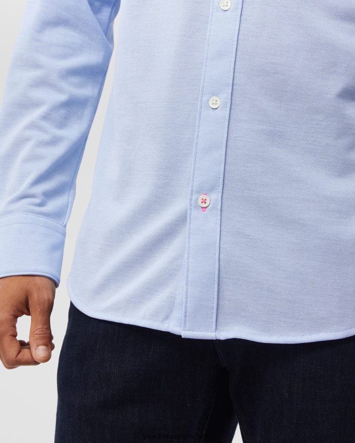 Camisa Oxford de piqué de algodón de manga larga Astor para hombre corriente en chorroR46422378 Psycho Bunny