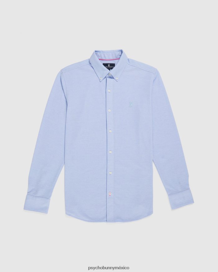 Camisa Oxford de piqué de algodón de manga larga Astor para hombre corriente en chorroR46422378 Psycho Bunny