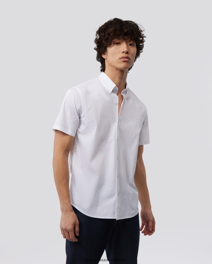 camisa de manga corta con conejito bordado en toda la prenda ligon para hombre blancoR46422377 Psycho Bunny