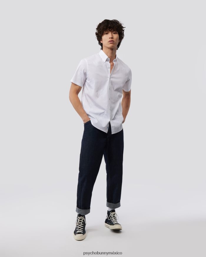 camisa de manga corta con conejito bordado en toda la prenda ligon para hombre blancoR46422377 Psycho Bunny
