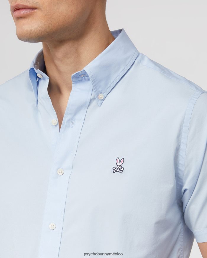 camisa de popelina de manga corta para hombre azulR46422385 Psycho Bunny
