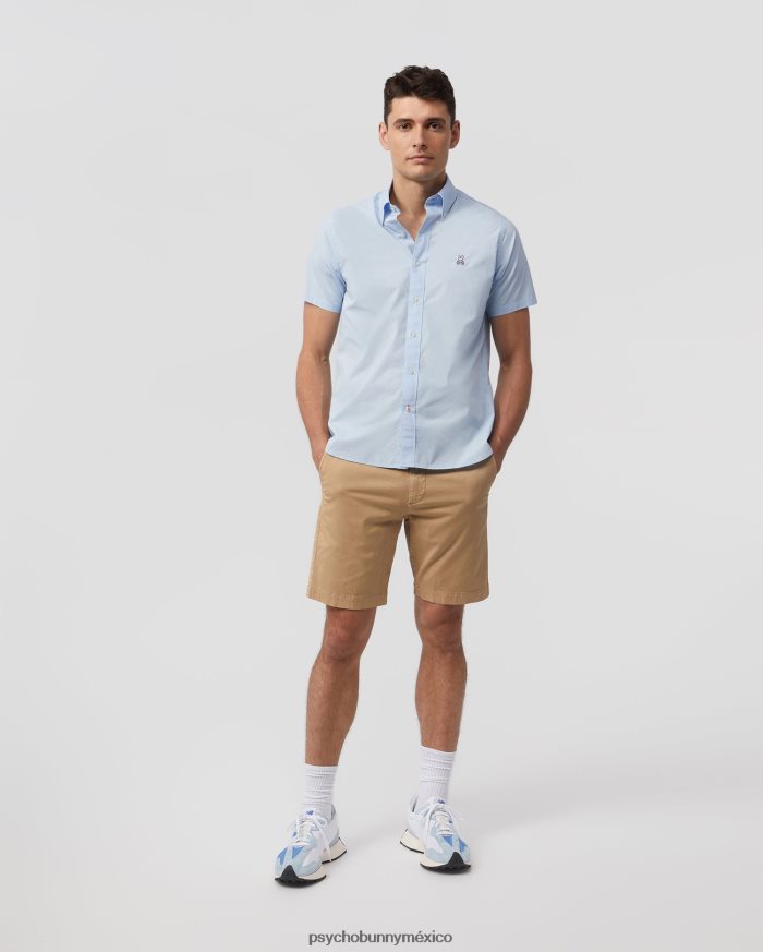 camisa de popelina de manga corta para hombre azulR46422385 Psycho Bunny