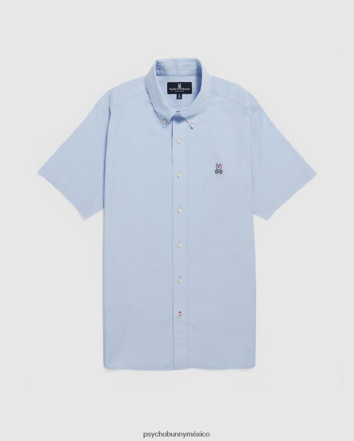 camisa de popelina de manga corta para hombre azulR46422385 Psycho Bunny