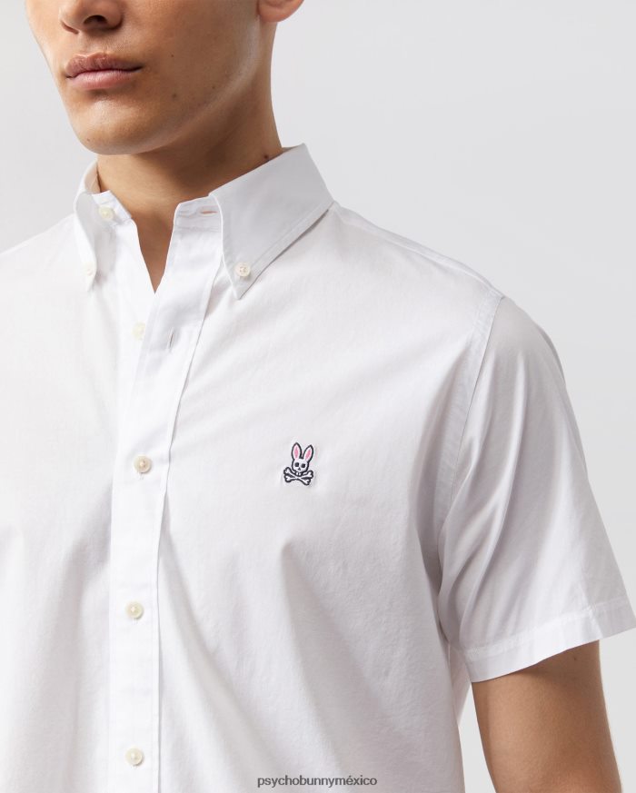 camisa de popelina de manga corta para hombre blancoR46422372 Psycho Bunny
