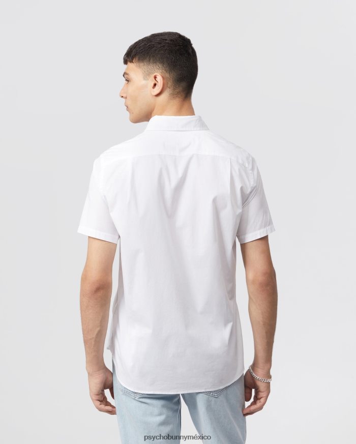 camisa de popelina de manga corta para hombre blancoR46422372 Psycho Bunny