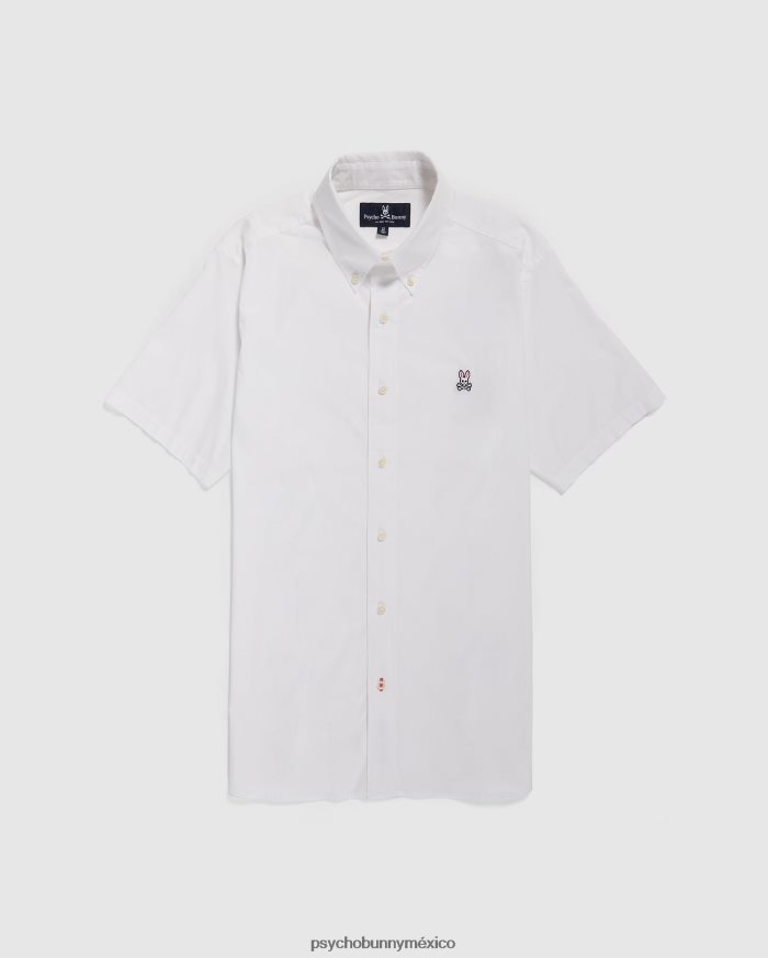 camisa de popelina de manga corta para hombre blancoR46422372 Psycho Bunny