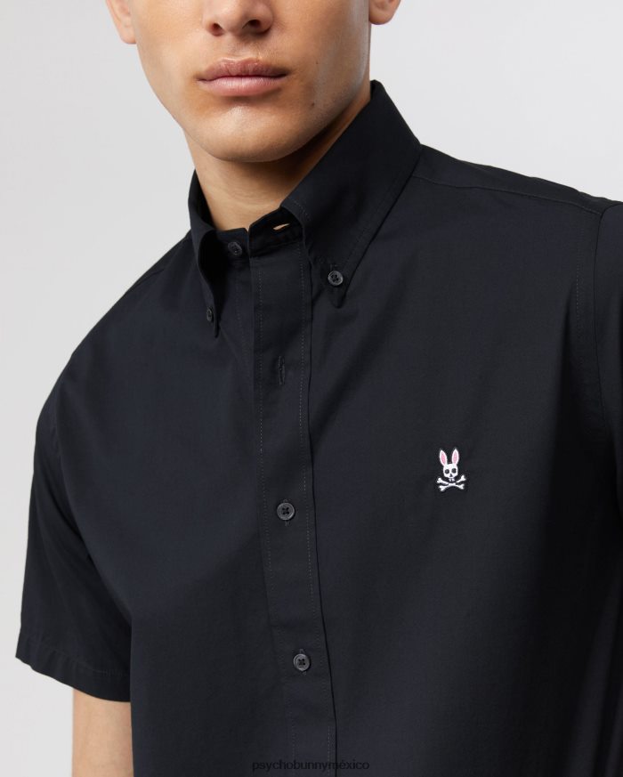 camisa de popelina de manga corta para hombre negroR46422384 Psycho Bunny