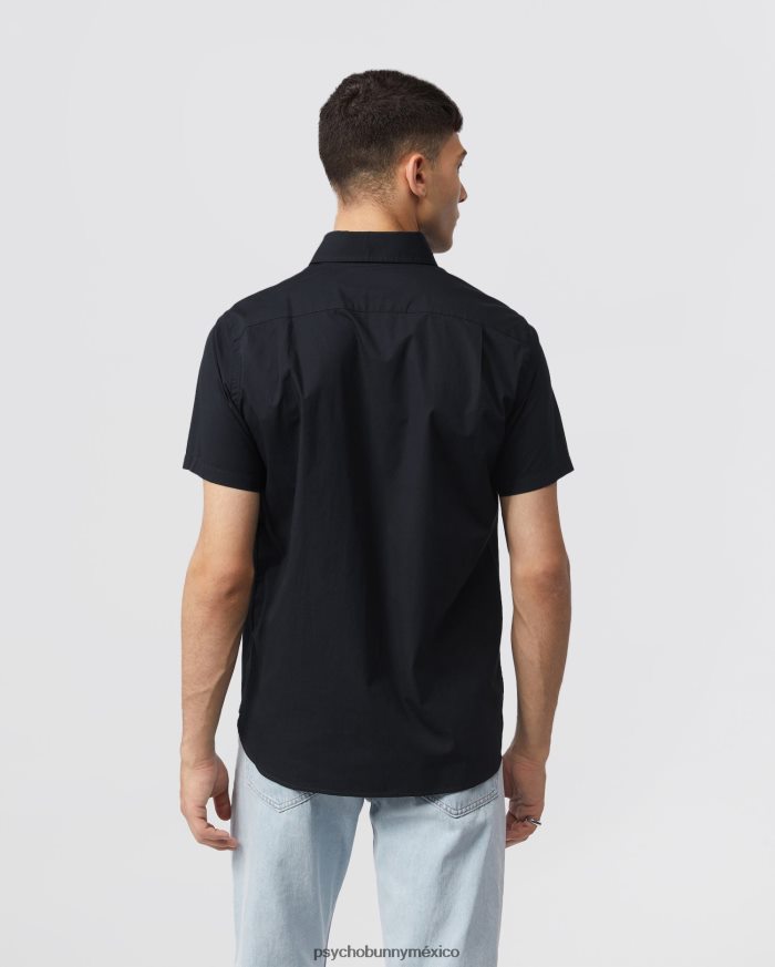camisa de popelina de manga corta para hombre negroR46422384 Psycho Bunny