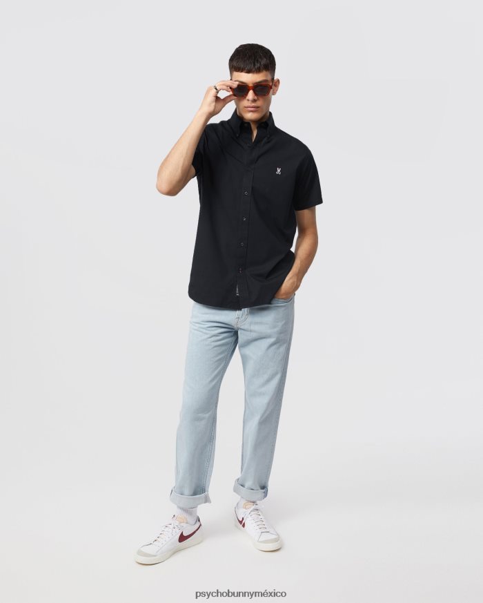 camisa de popelina de manga corta para hombre negroR46422384 Psycho Bunny