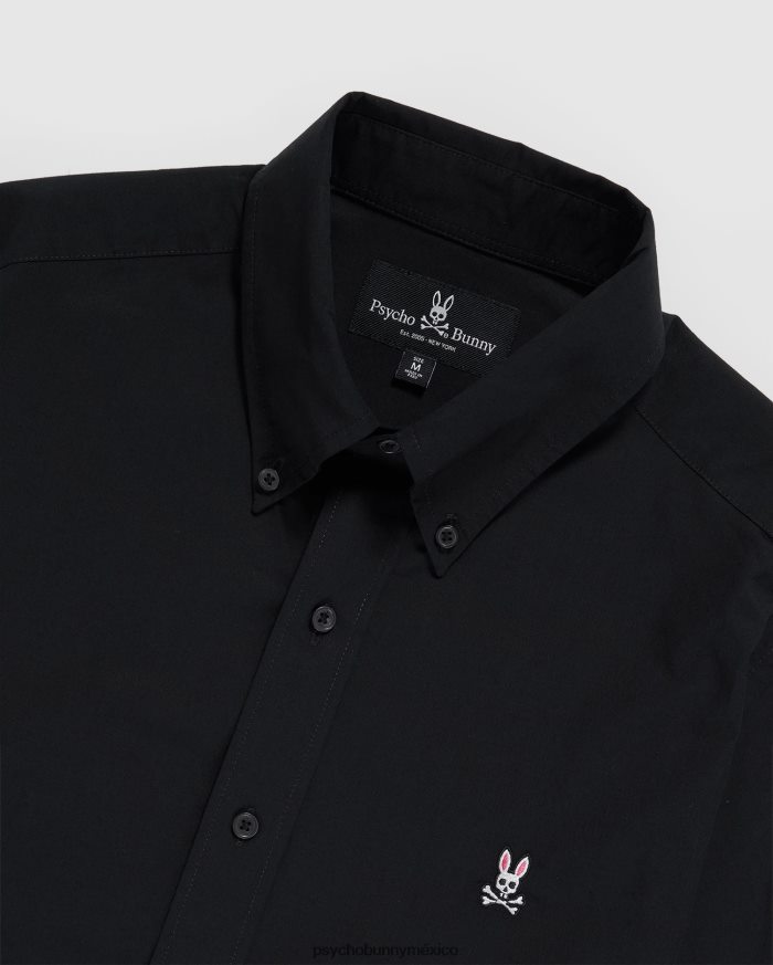 camisa de popelina de manga corta para hombre negroR46422384 Psycho Bunny