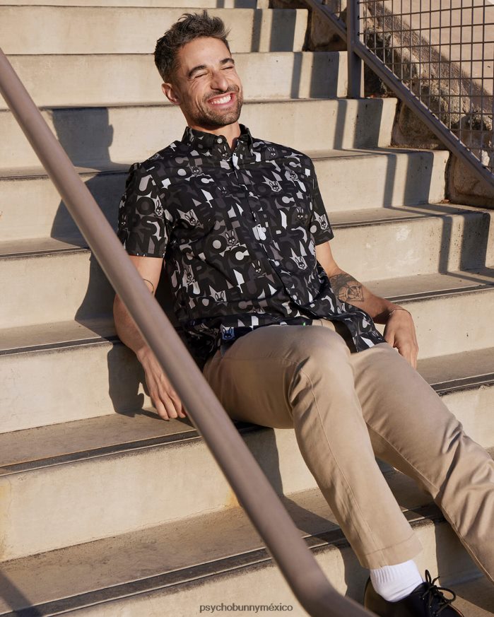 camisa manga corta bagh hombre negroR46422285 Psycho Bunny