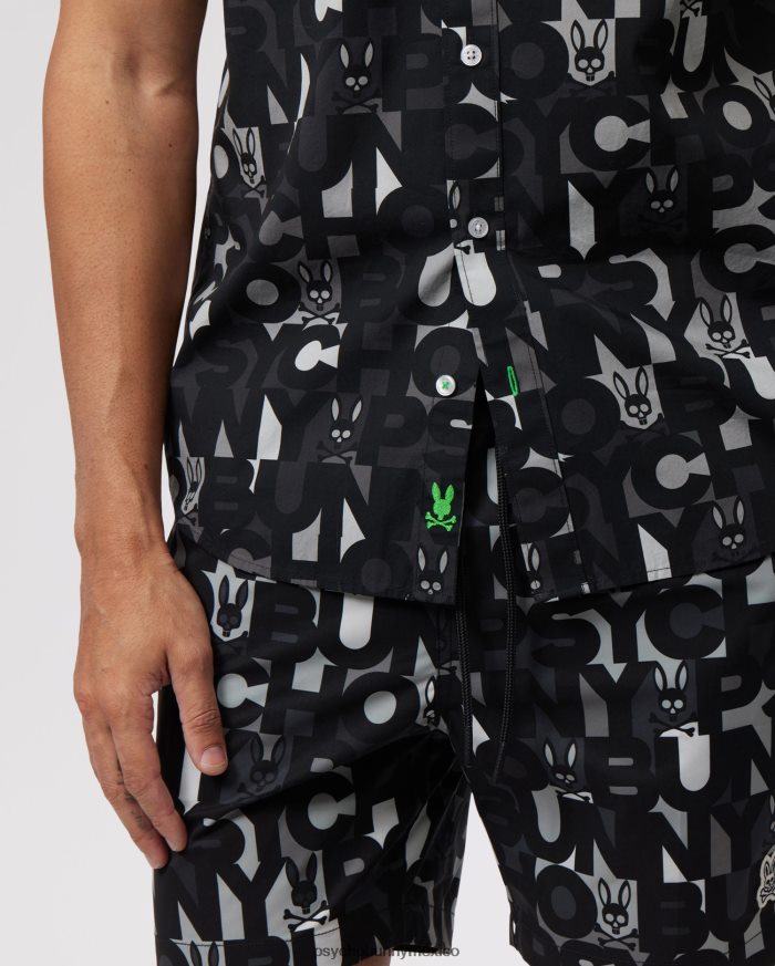 camisa manga corta bagh hombre negroR46422285 Psycho Bunny