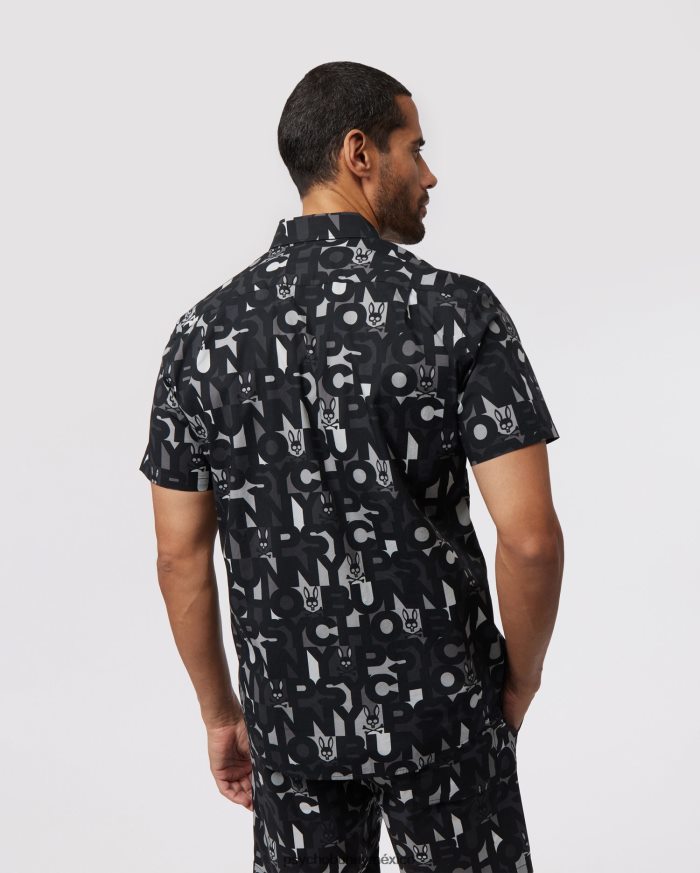 camisa manga corta bagh hombre negroR46422285 Psycho Bunny