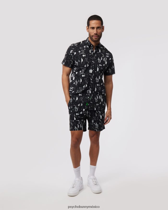camisa manga corta bagh hombre negroR46422285 Psycho Bunny