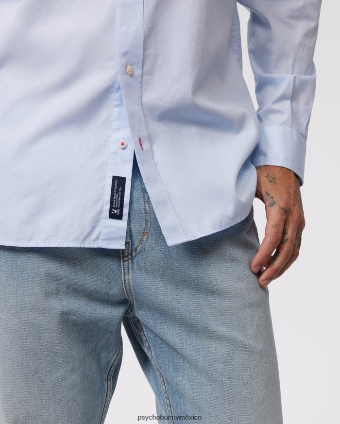 camisa oxford de manga larga para hombre azul claroR46422380 Psycho Bunny
