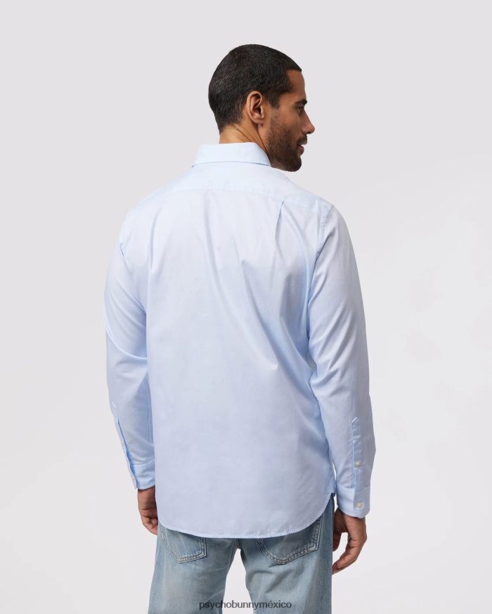 camisa oxford de manga larga para hombre azul claroR46422380 Psycho Bunny
