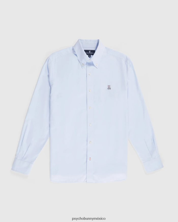 camisa oxford de manga larga para hombre azul claroR46422380 Psycho Bunny