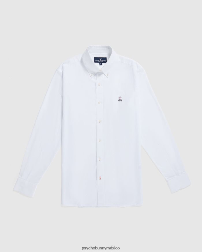 camisa oxford de manga larga para hombre blancoR46422382 Psycho Bunny