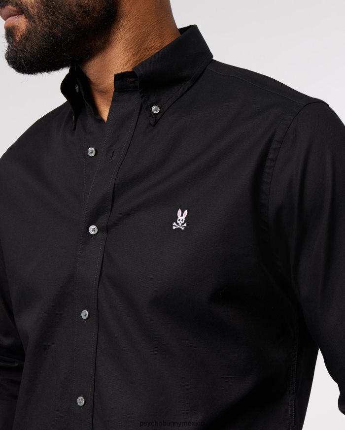 camisa oxford de manga larga para hombre negroR46422379 Psycho Bunny