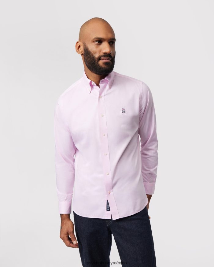 camisa oxford de manga larga para hombre rosaR46422381 Psycho Bunny