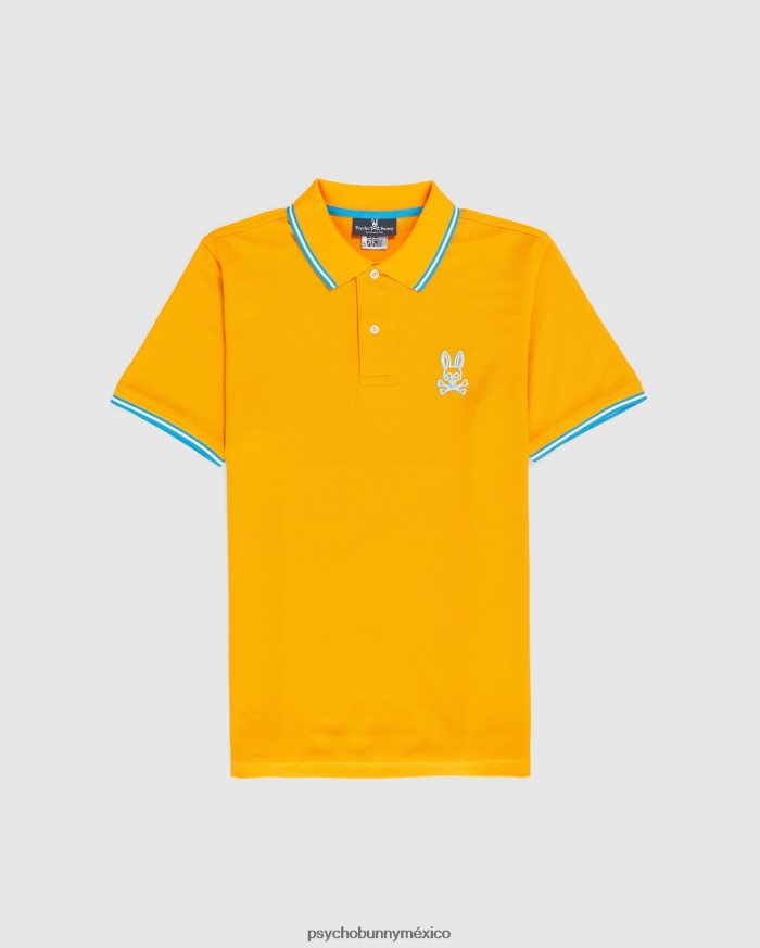 polo bordado gresham para hombre azafránR4642286 Psycho Bunny