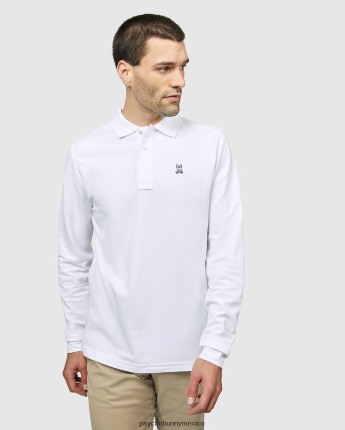 polo clásico de manga larga para hombre blancoR4642236 Psycho Bunny