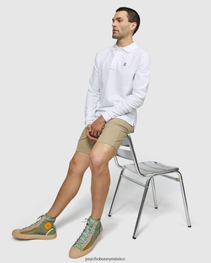 polo clásico de manga larga para hombre blancoR4642236 Psycho Bunny