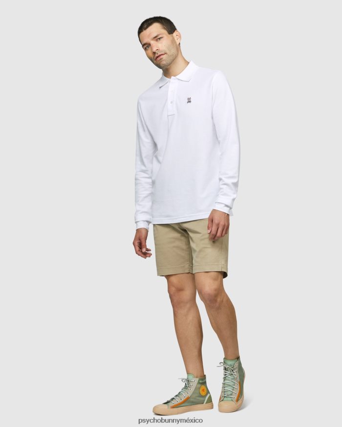 polo clásico de manga larga para hombre blancoR4642236 Psycho Bunny