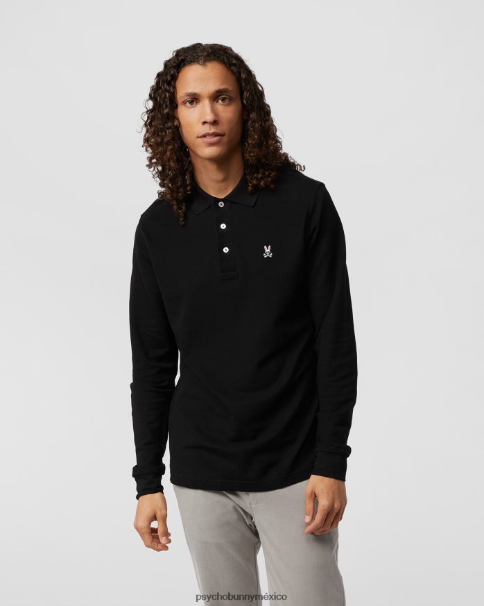polo clásico de manga larga para hombre negroR4642237 Psycho Bunny