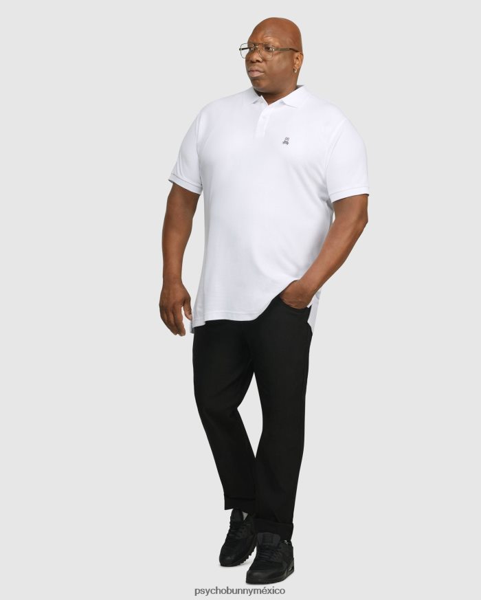 polo clásico para hombre grande y alto blancoR46422416 Psycho Bunny