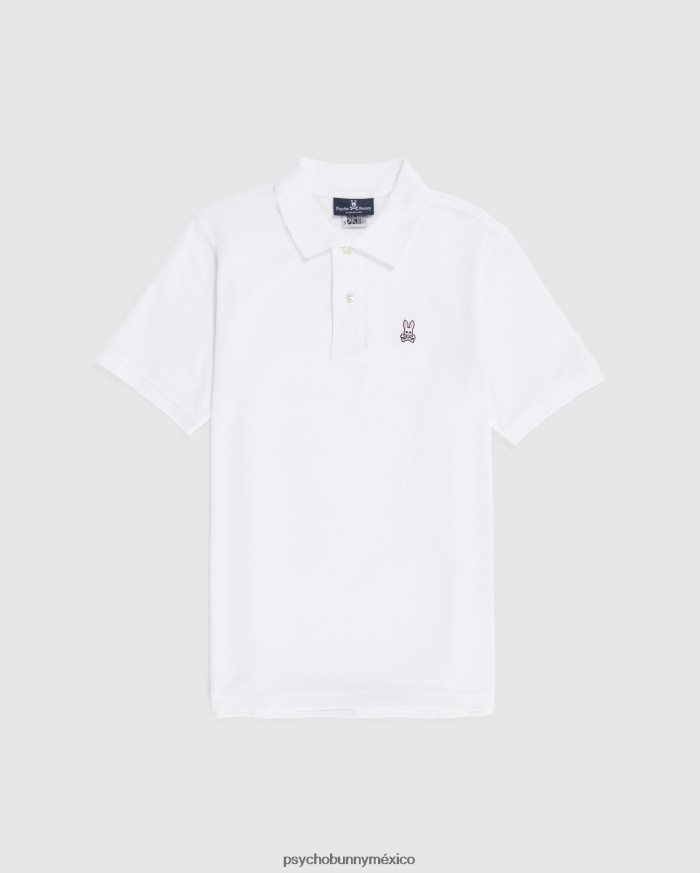 polo clásico para hombre grande y alto blancoR46422416 Psycho Bunny